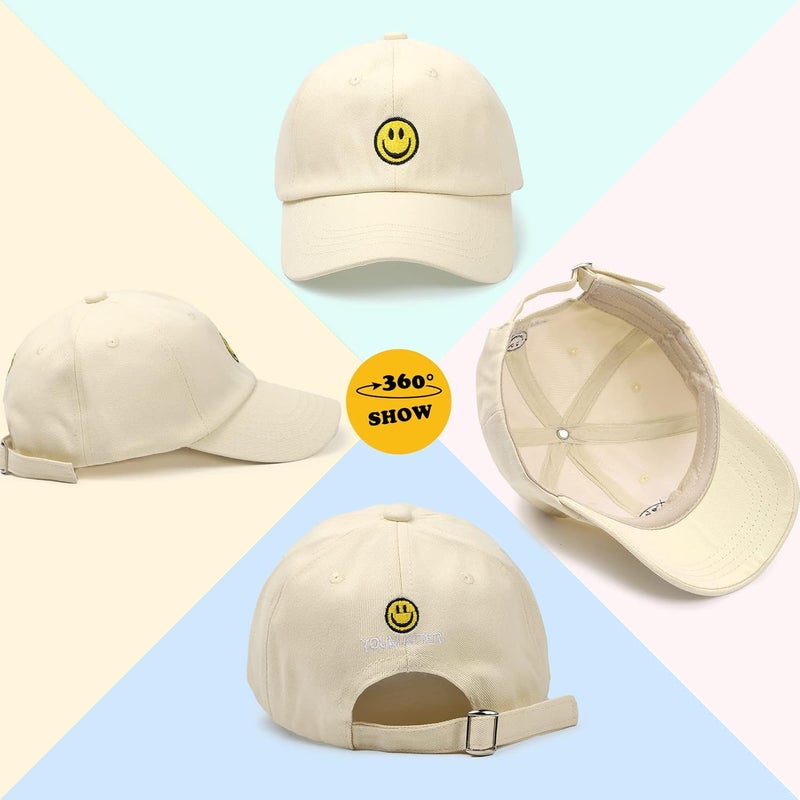 SONMONY Store Smile Face Toddler Baseball Cap Boy Baseball Hats Kids Washed Funny Hats Adjustable Cute Caps for 3-12 Years… - Image 3